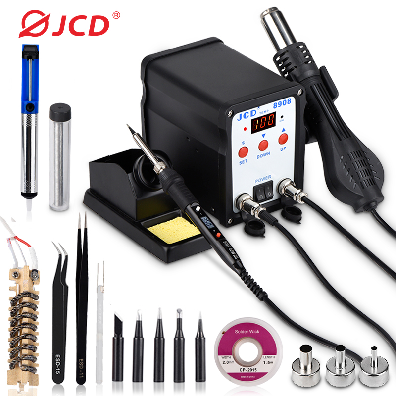 Smd Rework Station Hot Air Soldering 2 In 1 - JCD-محطة لحام مع بندقية الهواء الساخن