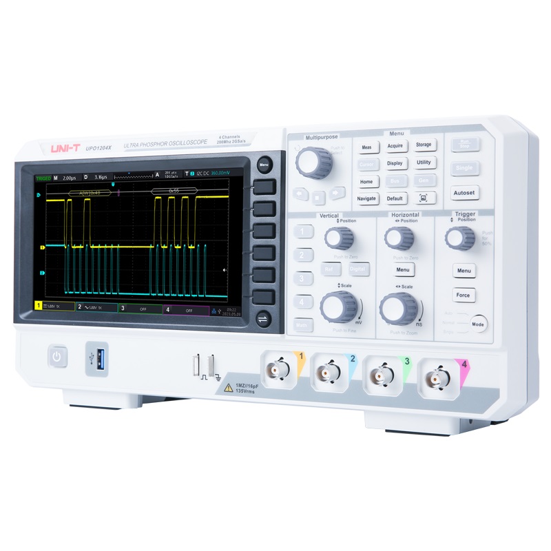 UNI-T UPO1104X 100MHz ملتقط ال - مراجعة Digital Storage Oscilloscope 4 Channel 100Mhz وسعره