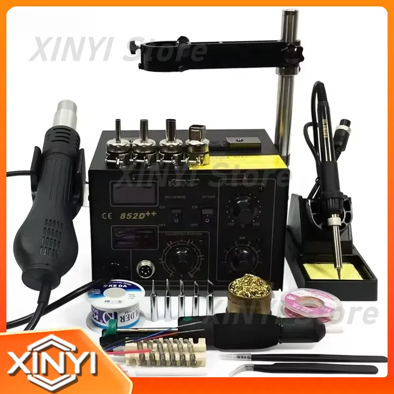 سايك 852D++ محطة إعادة لحام SM - مراجعة Smd Rework Station Hot Air Soldering 2 In 1 وسعره