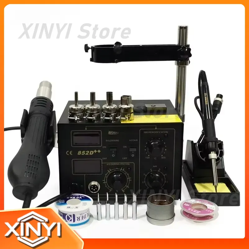 سايك 852D++ محطة إعادة لحام SM - مراجعة Smd Rework Station Hot Air Soldering 2 In 1 وسعره