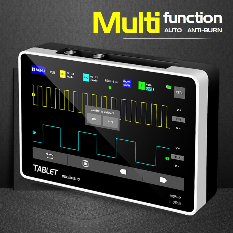 جهاز قياس الذبذبات المحمول FNI - مراجعة Handheld Tablet Oscilloscope Touchscreen 100Mhz وسعره