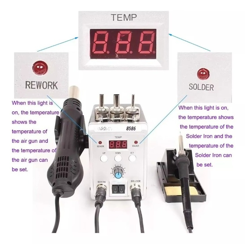 محطة لحام بالهواء الساخن 2 في  - مراجعة Smd Rework Station Hot Air Soldering 2 In 1 وسعره